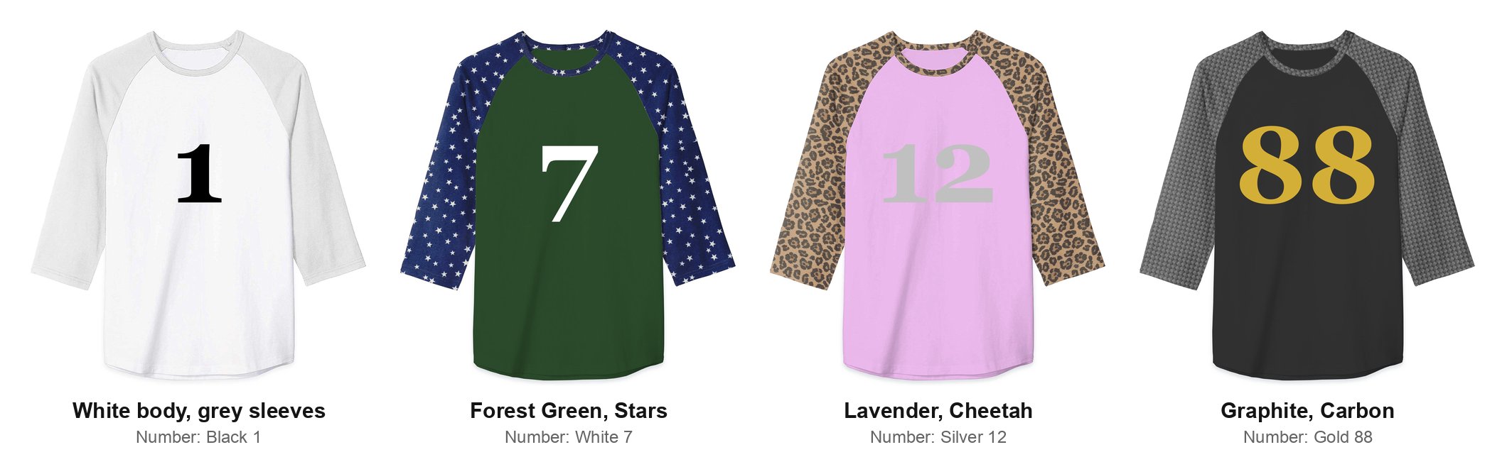 Four combinations from the demo, all built from the same base photo, 8 transparent layers and one SVG number.